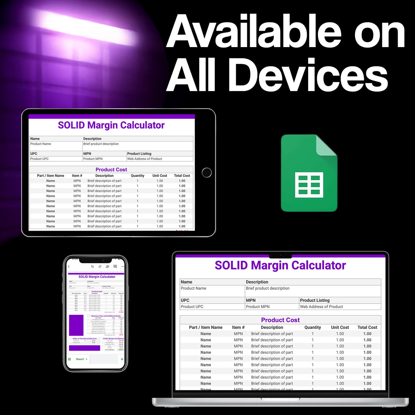 Profit Margin Calculator, Markup & Pricing Tool Template