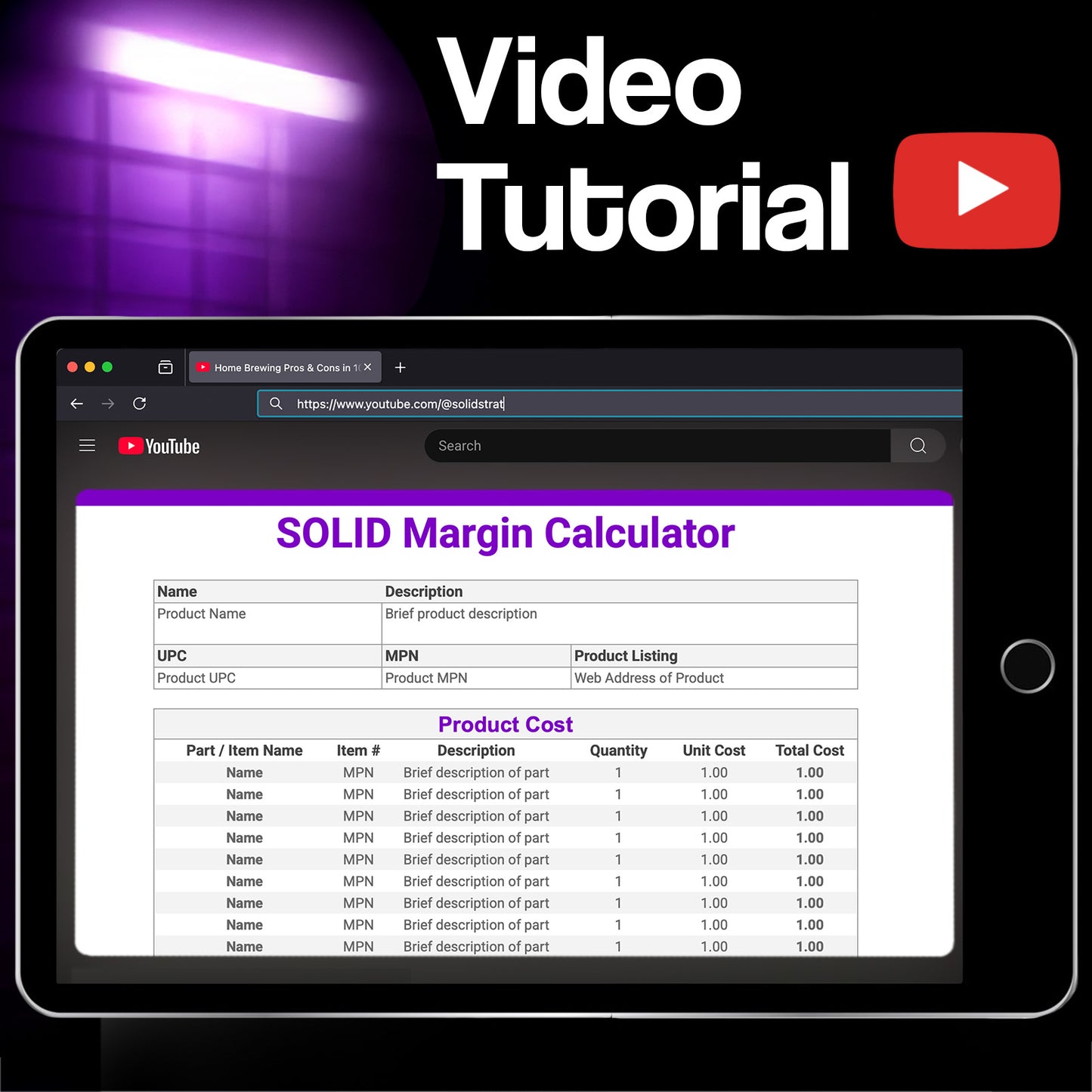 Profit Margin Calculator, Markup & Pricing Tool Template